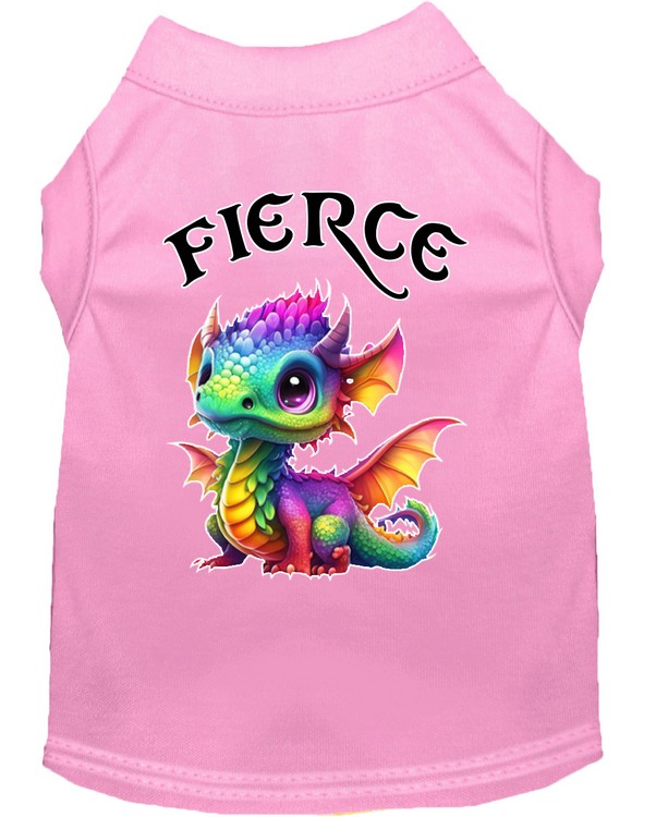 Fierce Dragon Screen Print Dog Shirt Light Pink Lg (14)